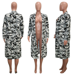 Camouflage Long Coat Outwear