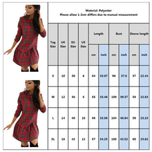 Load image into Gallery viewer, Plaid Long Sleeve Dress Autumn