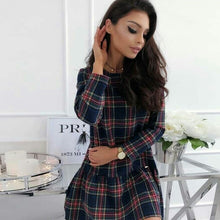 Load image into Gallery viewer, Plaid Long Sleeve Dress Autumn