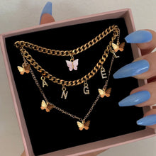 Load image into Gallery viewer, BOHO Golden Multilayer Butterfly Charms Chain Necklace