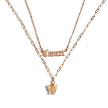 Load image into Gallery viewer, BOHO Golden Multilayer Butterfly Charms Chain Necklace