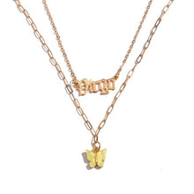 Load image into Gallery viewer, BOHO Golden Multilayer Butterfly Charms Chain Necklace