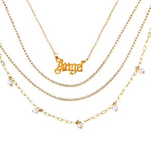 BOHO Golden Multilayer Butterfly Charms Chain Necklace