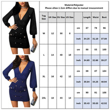 Load image into Gallery viewer, Office OL Ladies Button Dress Lantern Sleeve Sheath Dress