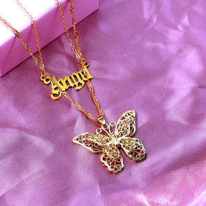 2Pcs Boho Angel Butterfly Necklace