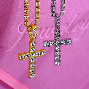 Butterfly Punk MultiLayer with Cross Tennis Chain