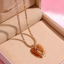 Load image into Gallery viewer, Bohemian Gold Color Wings Pendant Tennis Necklace