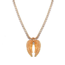 Load image into Gallery viewer, Bohemian Gold Color Wings Pendant Tennis Necklace