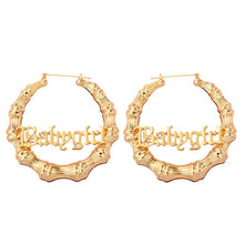 Load image into Gallery viewer, Babygirl Bamboo Hoop Earrings