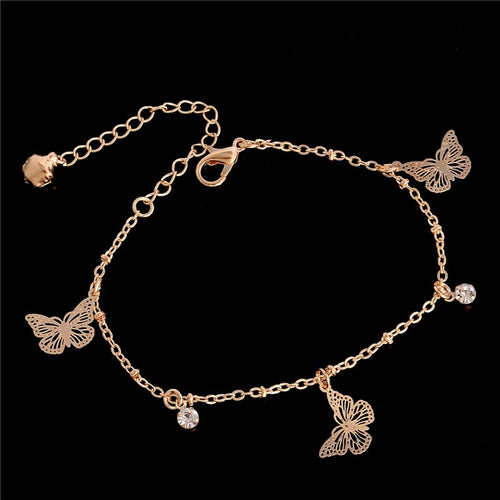 GLAM GOLD Sweet Simple Butterfly Shape Anklet Bracelet Chain Anklet