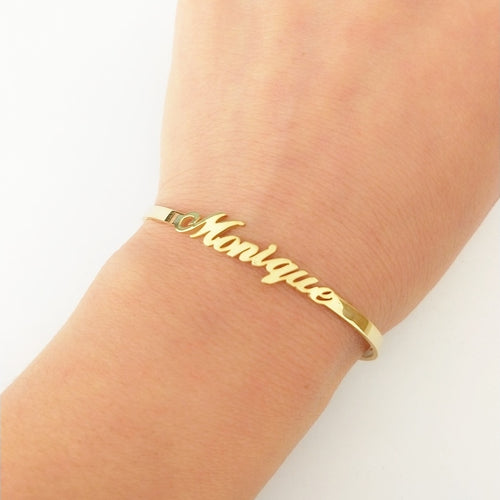 Glam Gold Custom Jewelry Personalized Name Bangle