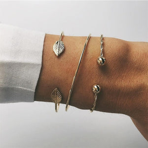 18 Styles Women Fashion Bow Leaves Cat Bangle