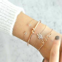 Load image into Gallery viewer, 18 Styles Women Fashion Bow Leaves Cat Bangle