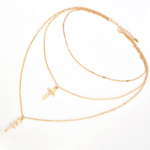 Glam Gold Cross and Rose 3 Pcs/ Set