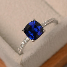 Load image into Gallery viewer, Glam Gold Fashion Design Blue Stone Ring