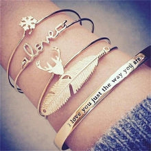 Load image into Gallery viewer, 18 Styles Women Fashion Bow Leaves Cat Bangle