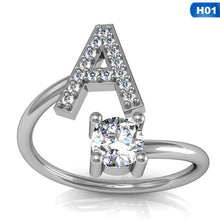 Load image into Gallery viewer, Glam Gold Fashion 26 Letters Silver Ring