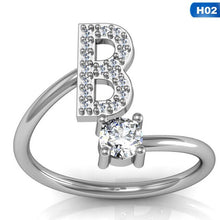 Load image into Gallery viewer, Glam Gold Fashion 26 Letters Silver Ring