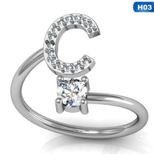 Load image into Gallery viewer, Glam Gold Fashion 26 Letters Silver Ring