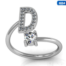 Load image into Gallery viewer, Glam Gold Fashion 26 Letters Silver Ring