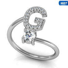 Load image into Gallery viewer, Glam Gold Fashion 26 Letters Silver Ring