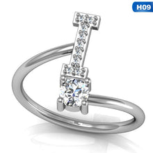 Load image into Gallery viewer, Glam Gold Fashion 26 Letters Silver Ring