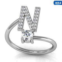 Load image into Gallery viewer, Glam Gold Fashion 26 Letters Silver Ring