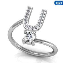 Load image into Gallery viewer, Glam Gold Fashion 26 Letters Silver Ring