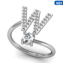 Load image into Gallery viewer, Glam Gold Fashion 26 Letters Silver Ring