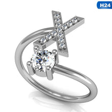 Load image into Gallery viewer, Glam Gold Fashion 26 Letters Silver Ring