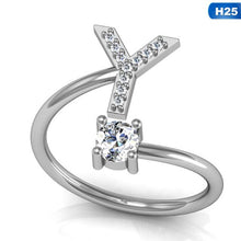 Load image into Gallery viewer, Glam Gold Fashion 26 Letters Silver Ring