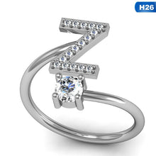 Load image into Gallery viewer, Glam Gold Fashion 26 Letters Silver Ring