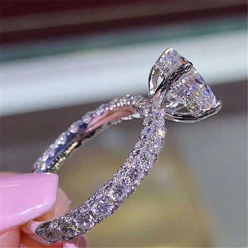 Glam Gold Charm full zircon crystal engagement ring