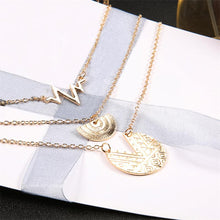 Load image into Gallery viewer, Glam Gold Classic Female Heartbeat Round Geometric Gold Long Necklace