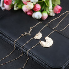 Load image into Gallery viewer, Glam Gold Classic Female Heartbeat Round Geometric Gold Long Necklace