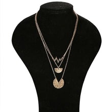 Load image into Gallery viewer, Glam Gold Classic Female Heartbeat Round Geometric Gold Long Necklace