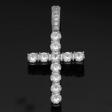 Load image into Gallery viewer, Glam Gold Cubic Zirconia Cross Pendant With 4mm CZ Tennis Chains Necklace